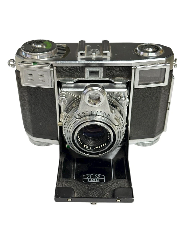 Lente Tessar 2,8/45 mm vintage Zeiss Ikon Contina III para cámara con estuche de cuero Foto 3 de 4