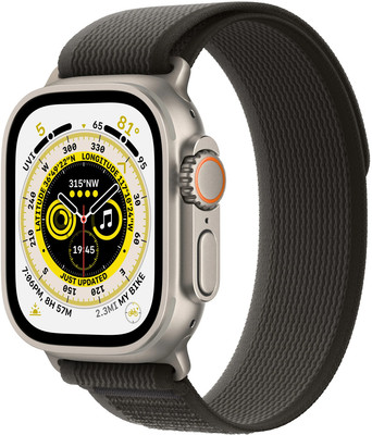 Apple Watch Ultra 49mm A2684 Nylon Band Trail Loop Black/Grey M/L, TOP Zustand