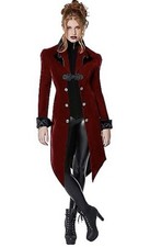 Spirit Halloween Vampire/Pirate/Gothic Jacket-Burgundy/Wine Red/Black-Size L-NWT
