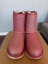 Kid s Size 4 Classic Short II Pink Glitter Ugg Boots