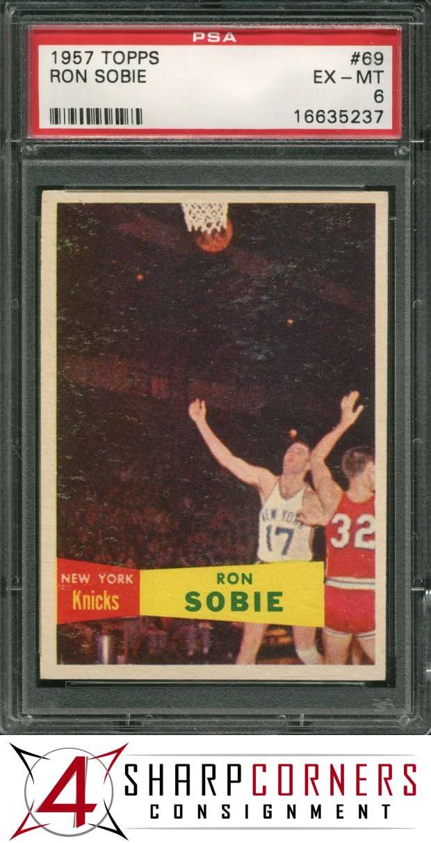 1957 TOPPS #69 RON SOBIE RC KNICKS PSA 6