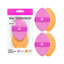 Real Techniques Miracle 2-in-1 Powder Puff Duo, Makeup Puff