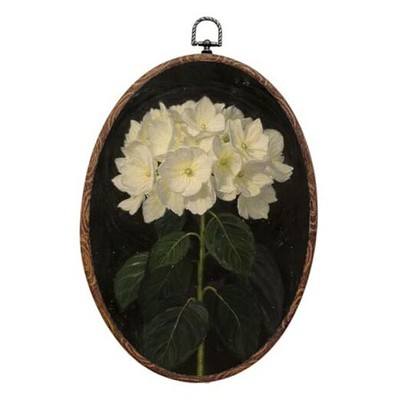 Retro Floral Oval Framed Wall Art,Vintage Botanical Flower Print