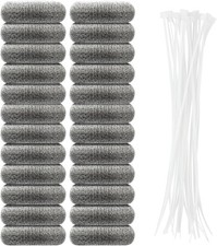 24 PCS Lint Traps, Stainless Steel Catcher for Washing Machine, Black