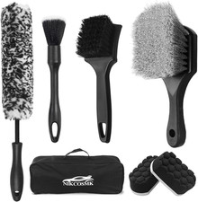 7Pcs Car Wheel Brush Kit, Tire Brush, Wheel Cleaner Brush, Soft-Bristled Rim Cle