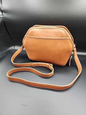 Vintage Coach Cooper Zip Geometric Crossbody Bag British Tan 