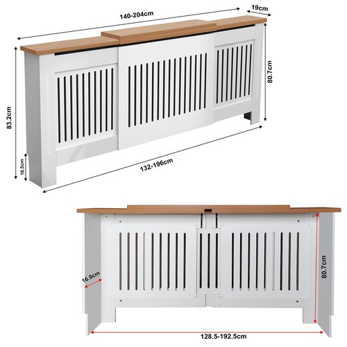 Modern Radiator Cover Small Large Wall Cabinet MDF Slats Wood Grill Furniture - Picture 47 of 88