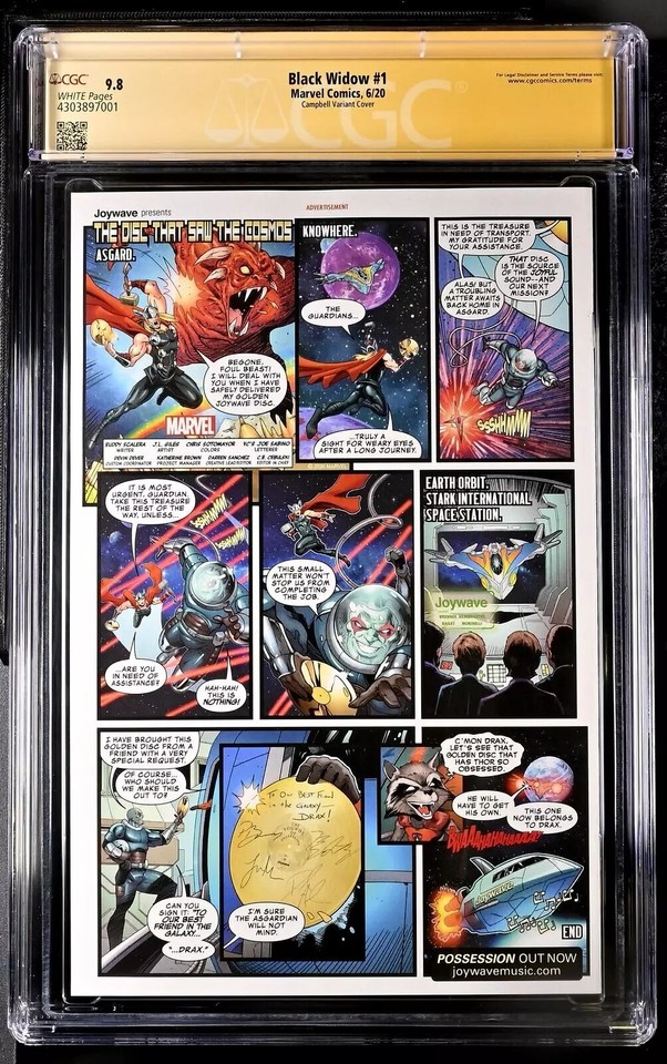 BLACK WIDOW #1 CGC SS 9.8 J SCOTT CAMPBELL VARIANT AVENGERS WHITE ...