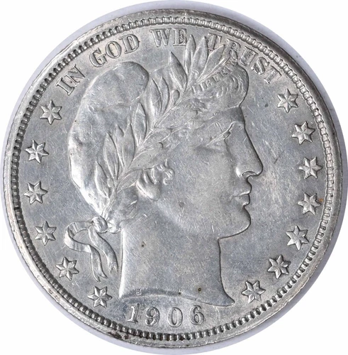 1906 Barber Silver Half Dollar AU Slider Uncertified #1008