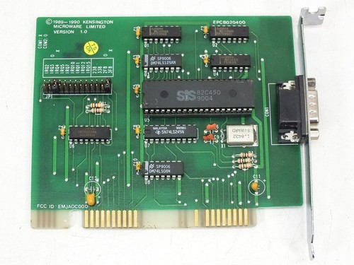 Kensington Microware EPC020400 8-Bit ISA RS-232 Serial Expansion Card 1989/1990 - Picture 1 of 4