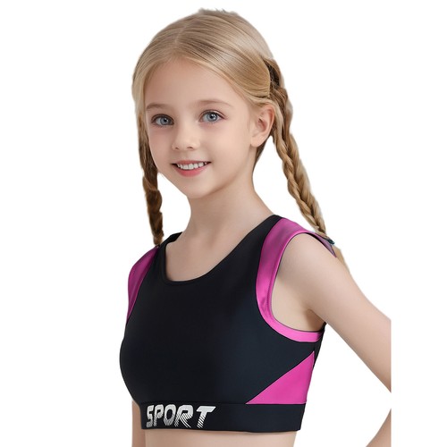 Kids Girls Outfit Yoga Set Exercise Sweatsuit Tights Sleeveless Vest Activewear - Picture 4 of 9