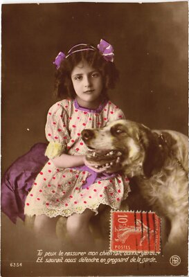 CPA AK Mädchen mit ihrem Hund HUNDE (1387791)