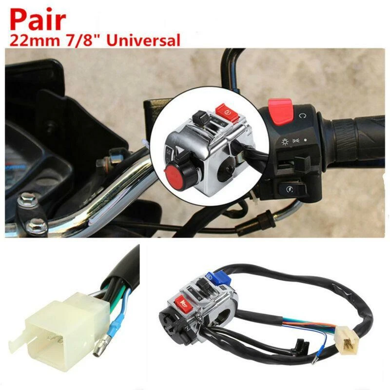 Interruptor de arranque de luz de señal de giro bocina de control de manillar de motocicleta 2x para Honda Foto 2 de 4