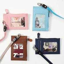 Mini Wallet Badge Holder Bus Cards Cover ID Card  Holder with Lanyard Coin Purse