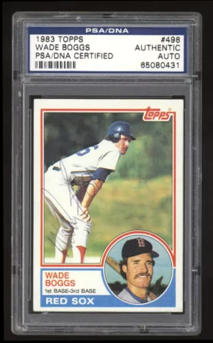 1983 Topps Wade Boggs Rookie Auto PSA / DNA Authentic Autograph #498 Baseball