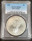 1996 $1 PCGS MS66 Silver American Eagle 9900.66/46762200