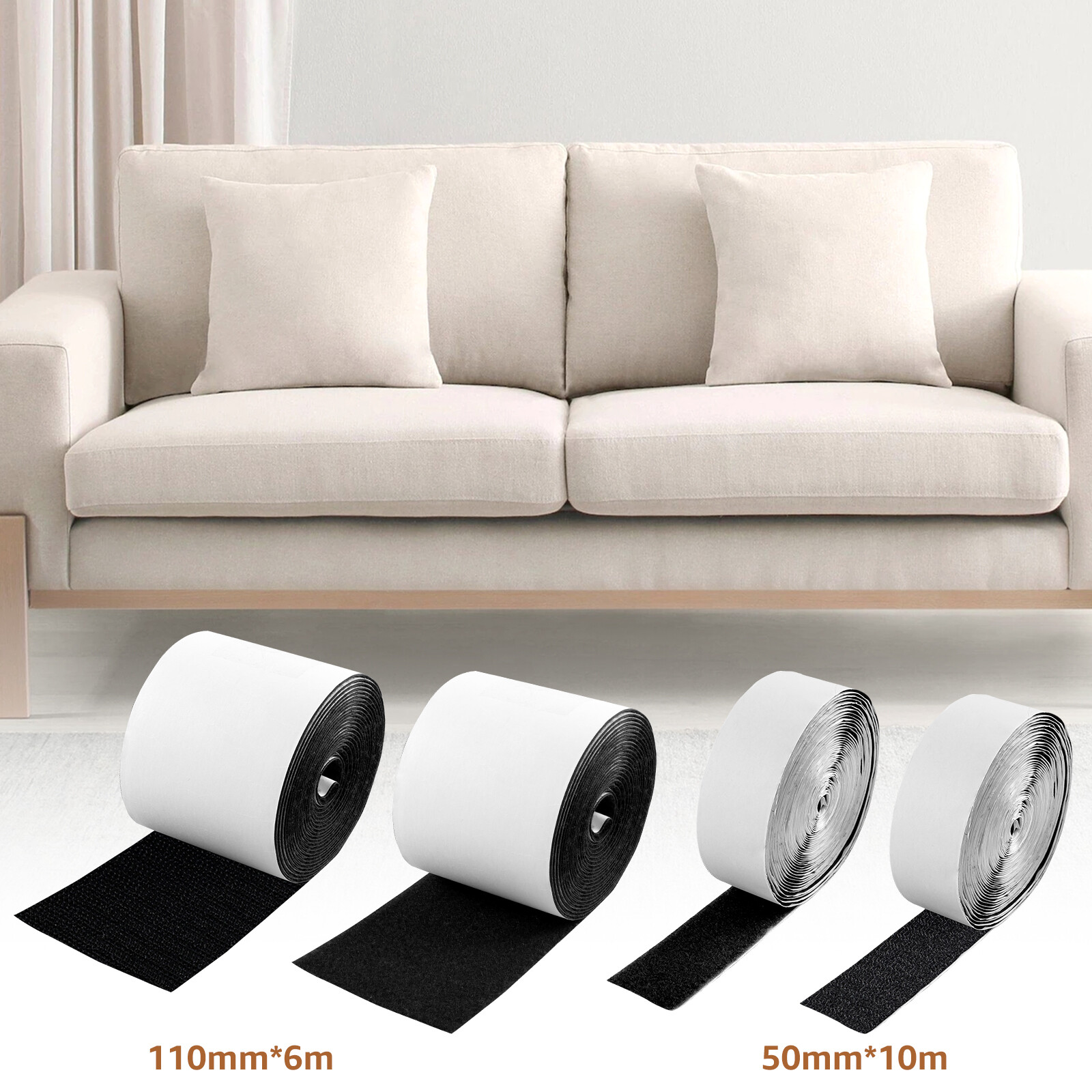 2Pcs Hook and Loop Tape Self Adhesive Hook and Loop Strips Heat Resistance .l-image