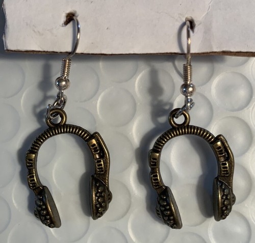 Headphones Earrings Gift For Music Lover Metal