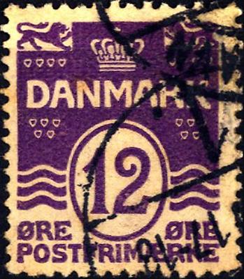 DÄNEMARK - DÄNEMARK - 1921 - Ordentliche Serie - Ziffer - 12 Stunden lila