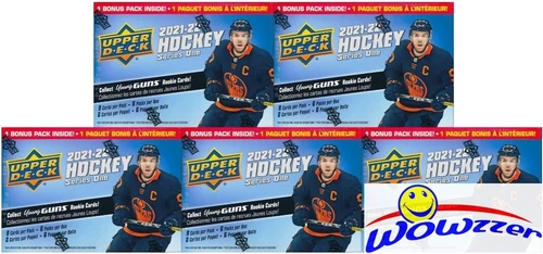 (5)2021/22 Upper Deck Series 1 Hockey HUGE Factory Sealed Blaster Box-YOUNG GUNS
