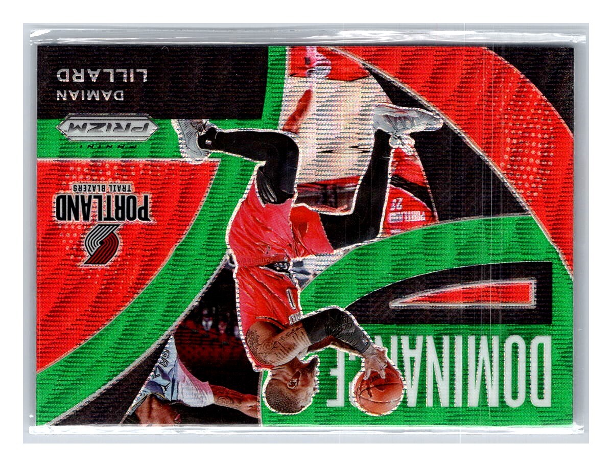 Damian Lillard 2021-22 Panini Prizm Dominance Green Prizm #18