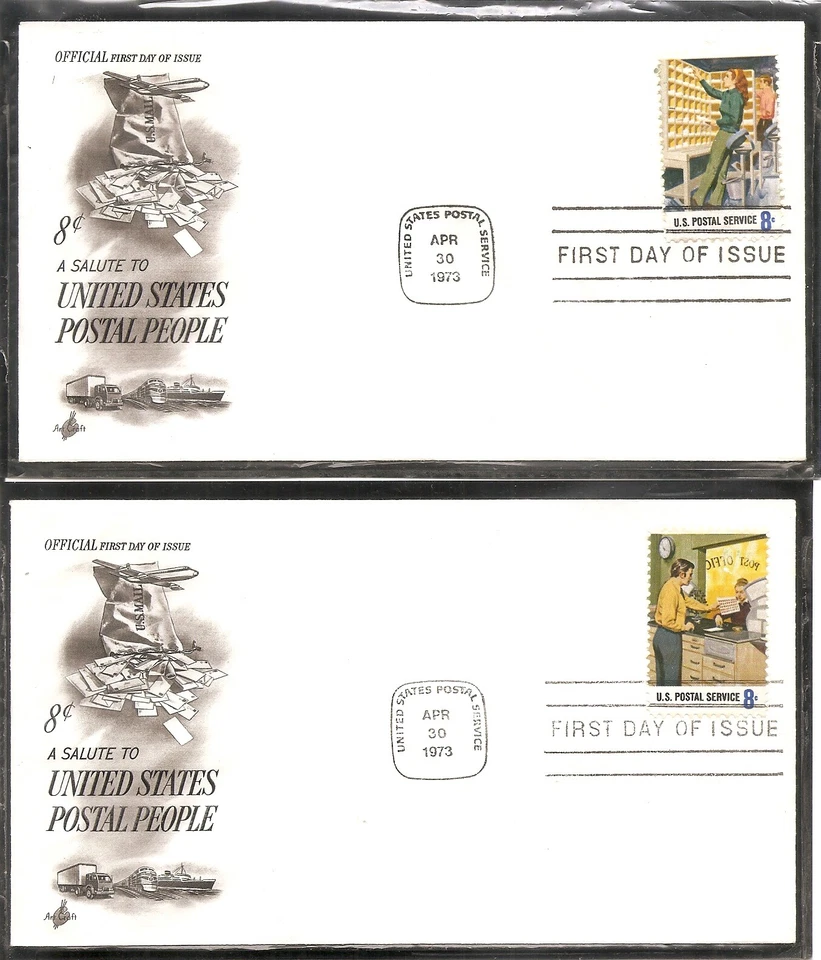 US SC # 1489-1498 Postal People FDC. 10 Covers Set. Artcraft Cachet. - Image 4 of 4