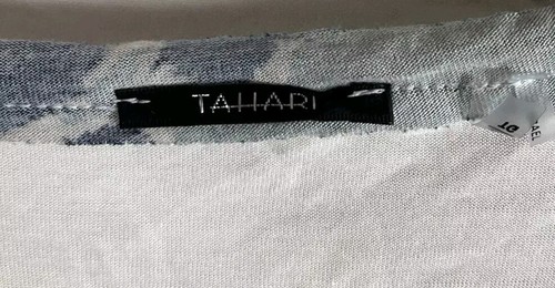 Blusa de manga corta tejida Felicity blanca/multicolor talla XL de Tahari para mujer nueva con etiquetas - Imagen 3 de 7