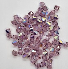 Swarovski Crystal Lt Amethyst AB Bicone Beads; 4mm 24pc , 6mm 12pc , 8mm 12pc