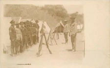 C-1910 RPPC Photo Military Inspection Tents Flag 22-12182