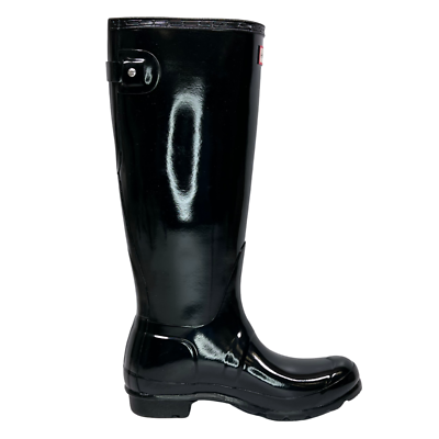 Hunter Rain Boots Women's Original Tall Gloss Rain Boots Black