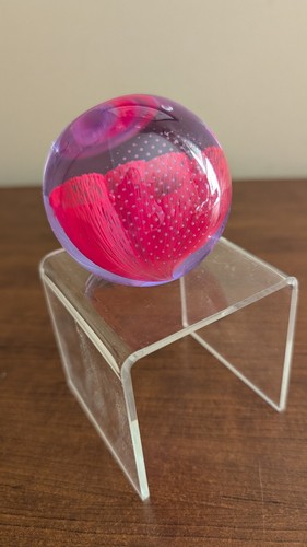 Vtg Signed Caithness Scotland Glass Paperweight"Love Hearts"Entwined RED Hearts - Picture 4 of 10