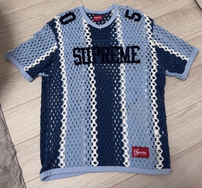 Supreme Crochet Football Jersey SS23 Blue Slate Size L | eBay 