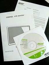 Users Guide Manual ACER LCD Monitor 5200 HQL Quick Start  CD S200HQL 2014