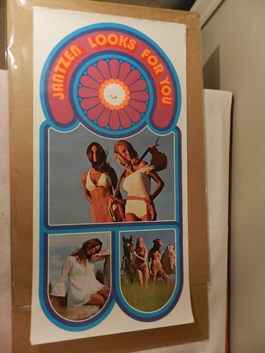 VINTAGE ADVERTISING POSTER- 1970'S JANTZEN SWIMWEAR POSTER- VINTAGE BIKINI-RARE