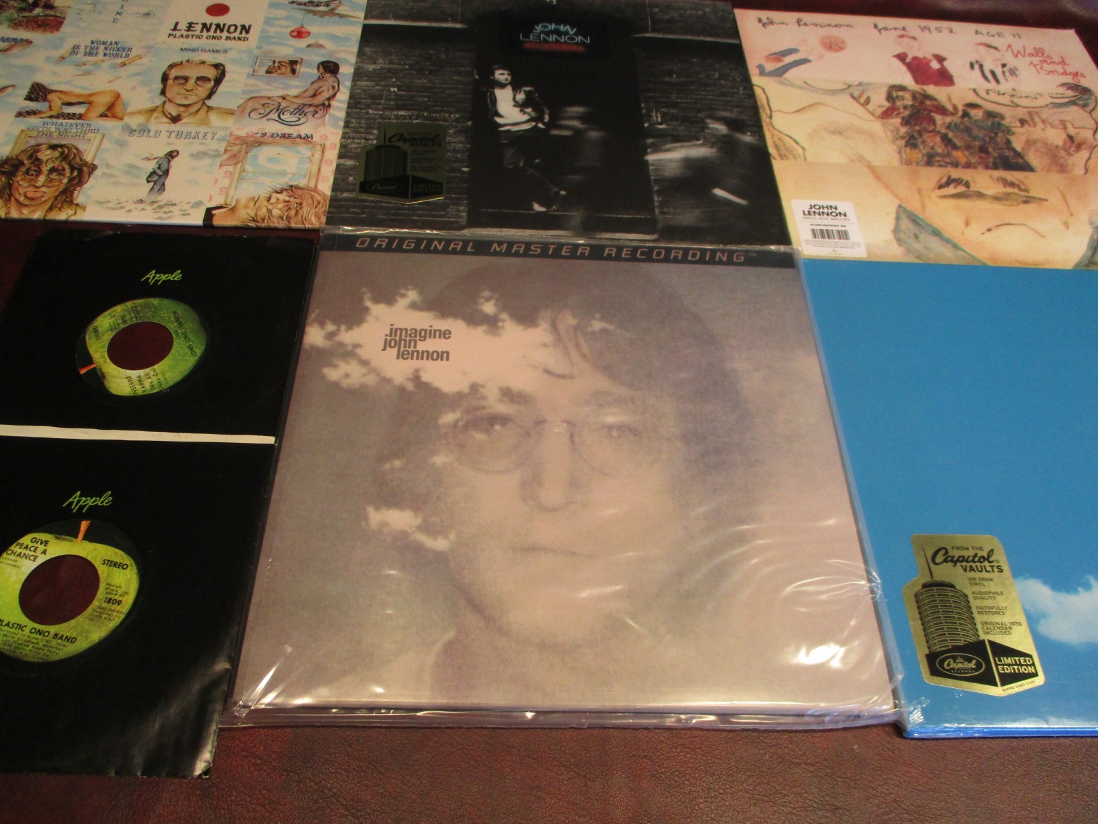 JOHN LENNON IMAGINE MFSL 180 GRAM RARE LP + ROCK N & SHAVED & BRIDGES +LIVE +45S