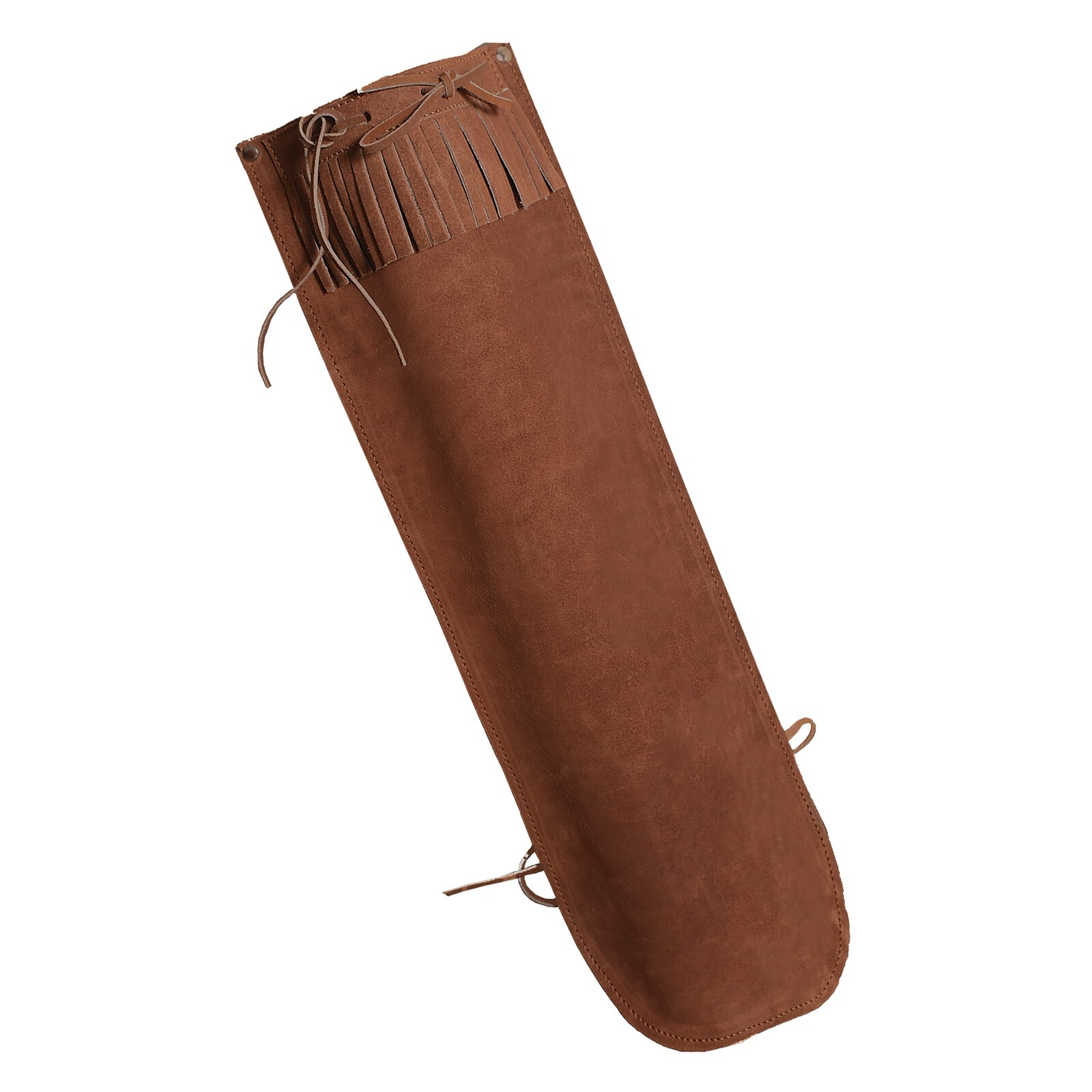 Handmade Brown Leather Archery Quiver with Bow Stringer | Traditional Arrow Hold