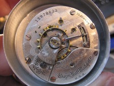 18s Elgin HC LS A N Anderson Standard Time pocket watch movement w good staff