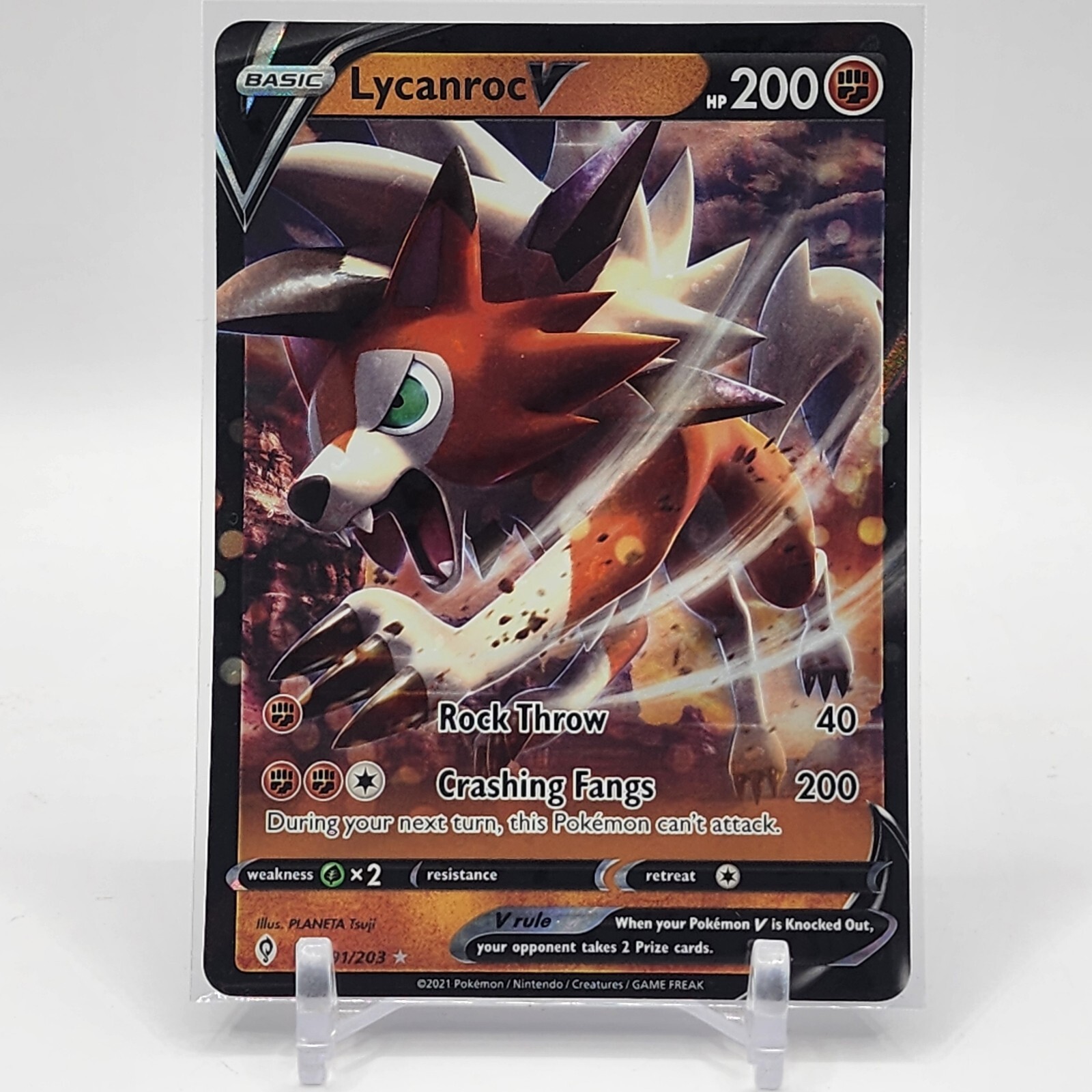 Lycanroc V - 091/203 - Ultra Rare - Evolving Skies - Pokemon Card - NM/M