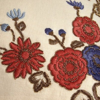 NWT RALPH LAUREN HOME GOLD THREAD EMBROIDERED CHINESE FLORAL THROW PILLOW