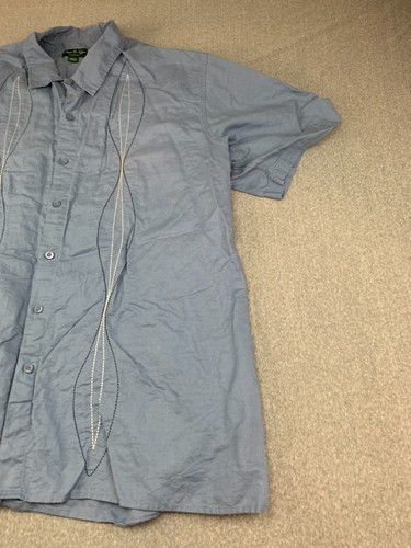 David Taylor Collection Embroidered Button Up Shirt Mens 3XLT Blue Short Sleeve - Picture 5 of 18