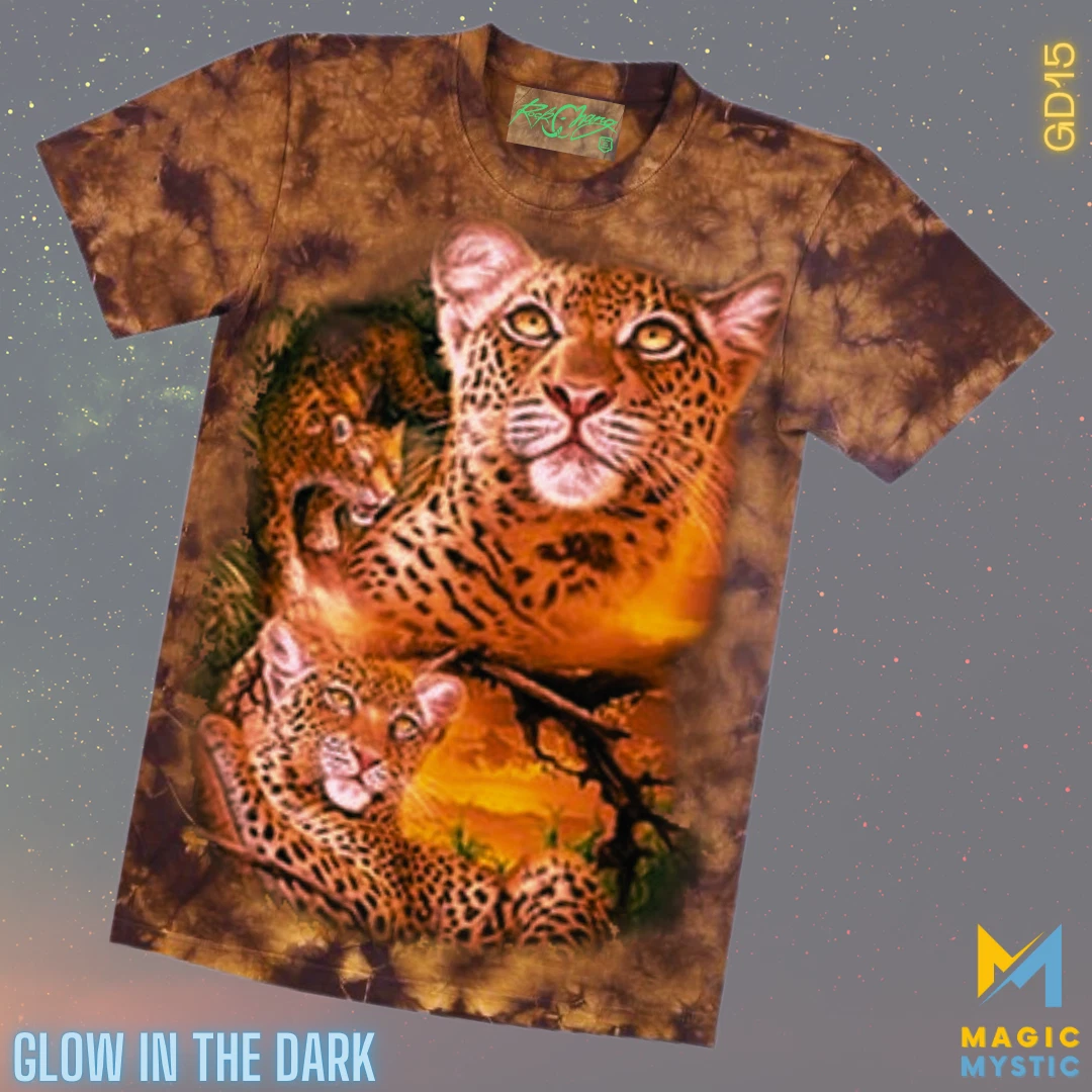 Orange T-Shirt Rock Chang Original Jaguar Cheetah Tiger Glow in the Dark Unisex