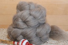 BLUE FACE LEICESTER Undyed Natural Oatmeal Gray BFL Combed Top Wool Roving 4 oz