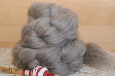 BLUE FACE LEICESTER Undyed Natural Oatmeal Gray BFL Combed Top Wool Roving 4 oz