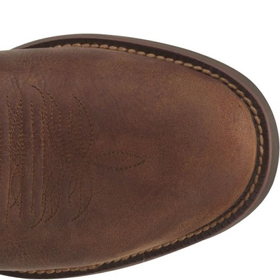 Justin Western Boots Men's Buster III - 11" Shaft, Round Toe, Brown Cowhide Leather, Size 9 D - View #4