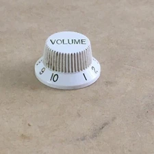 1 Vintage Import Style Strat Volume Knob Aged White Parchment Natural Relic NOS