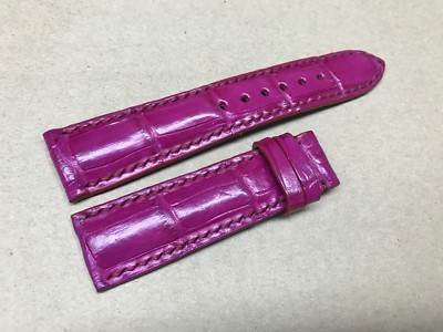 21mm/18mm Pink Alligator Crocodile Embossed Leather Watch Strap Band