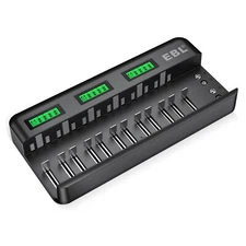 14Solts LCD Battery Charger Fits Rechargeable AA AAA C D 9V Ni-MH Ni-CD Li-ion