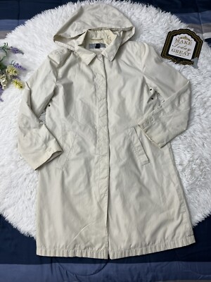AK Anne Klein button up Long coat windbreaker Jacket rain SZ 8