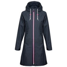 Derbe Damen Regen Jacke Mantel Parka vegan nachhaltig Fahrrad-Cape Kapuze