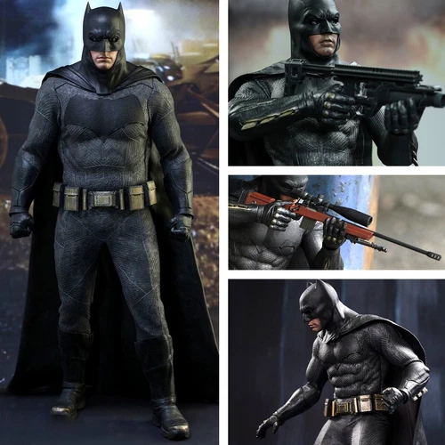 Figura Batman con rifle de francotirador 1:6 Hot Toys MMS342B Ben Affleck 32 cm embalaje original nuevo